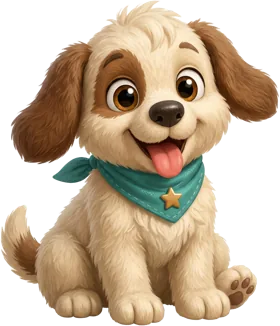 Cãozinho da Turma da Luma sorrindo com a língua para fora